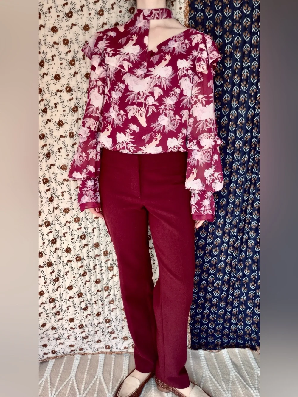 Talbots β Signature Straight Leg Ponte Pants Slacks Burgundy Mulberry 2 Petite - Picture 4 of 13